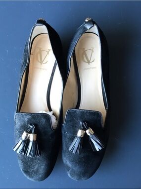 Vero Cuoio Black Suede Tassel Loafers